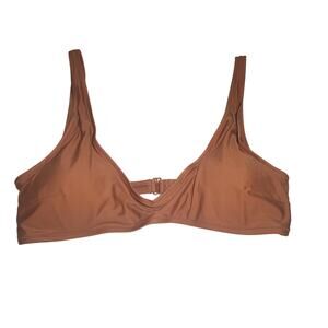 Aerie Brown Scoop Bikini Top Padded NWT Women's XXL Neutral Clean Girl Pullover